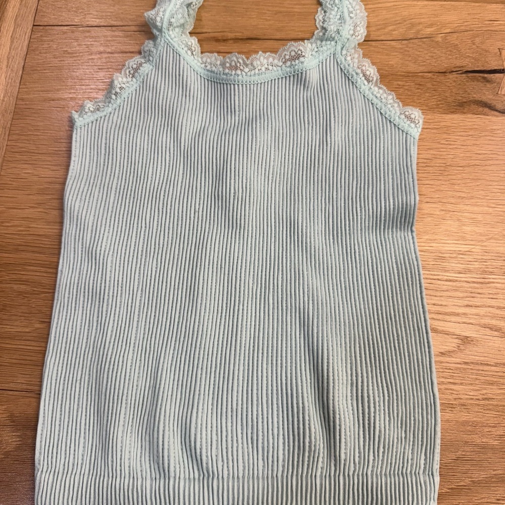 NWT Girls Lace Trim Ribbed Tank Top